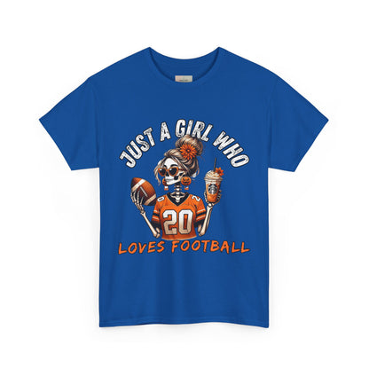 Just a Girl Who Loves Football Unisex Tee, Casual Sports T-Shirt, Football Fan Gift, Game Day Apparel, Fall Sports Top