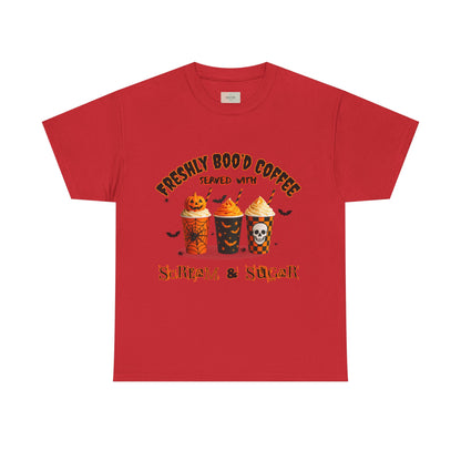 Halloween Coffee Tee, Fun Graphic T-Shirt, Unisex Shirt for Pumpkin Spice Lovers, Spooky Season Apparel, Boo-tiful Halloween Gift