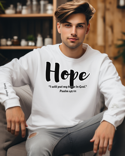 Hopeful Inspirational Crewneck Sweatshirt, Cozy Gift for Faith, Daily Motivation, Religious Apparel, Unisex Hope Sweatshirt
