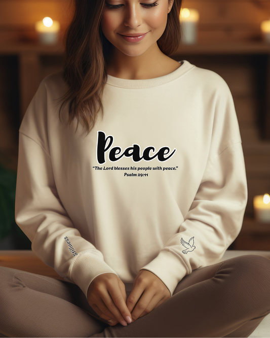 Peaceful Psalm Sweatshirt – Christian Crewneck for Spiritual Growth, Faith-Inspired Unisex Pullover, Cozy Inspirational Apparel, Gift for Believers