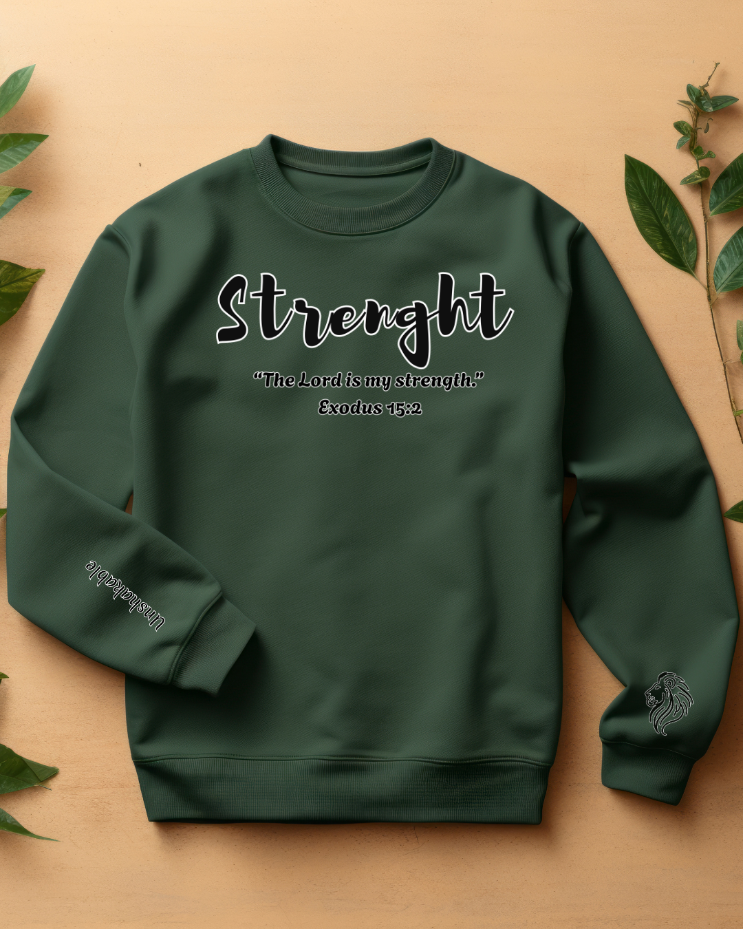 Strength Sweatshirt – The Lord Is My Strength Crewneck, Inspirational Christian Pullover, Faith-Based Unisex Apparel, Motivational Gift for Believers
