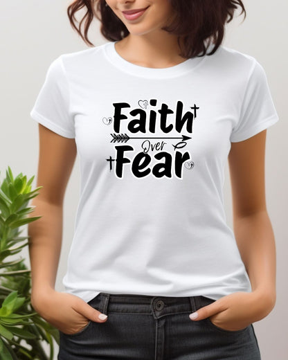 Faith Over Fear Unisex Heavy Cotton Tee, Inspirational T-Shirt, Motivational Apparel, Christian Gift, Everyday Wear, Faith-Based Fashion