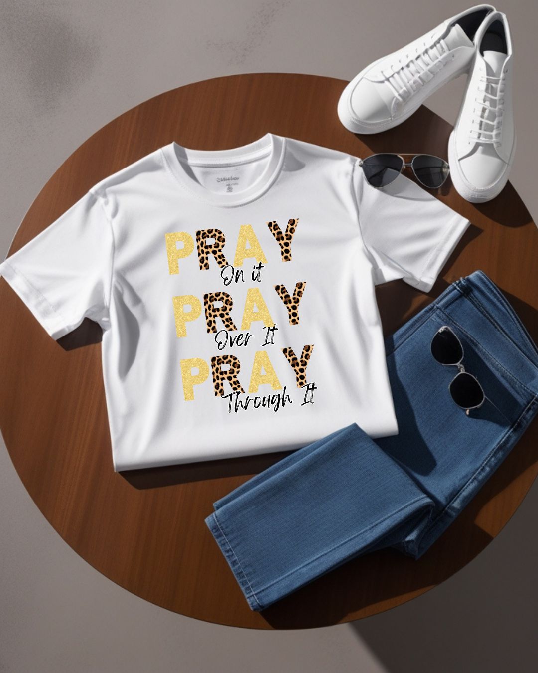 Pray Motivational Tee: Unisex Heavy Cotton Shirt, Inspirational Gift, Faith-Based Apparel, Religious T-Shirt, Church Outfit