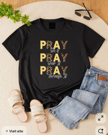 Pray Motivational Tee: Unisex Heavy Cotton Shirt, Inspirational Gift, Faith-Based Apparel, Religious T-Shirt, Church Outfit