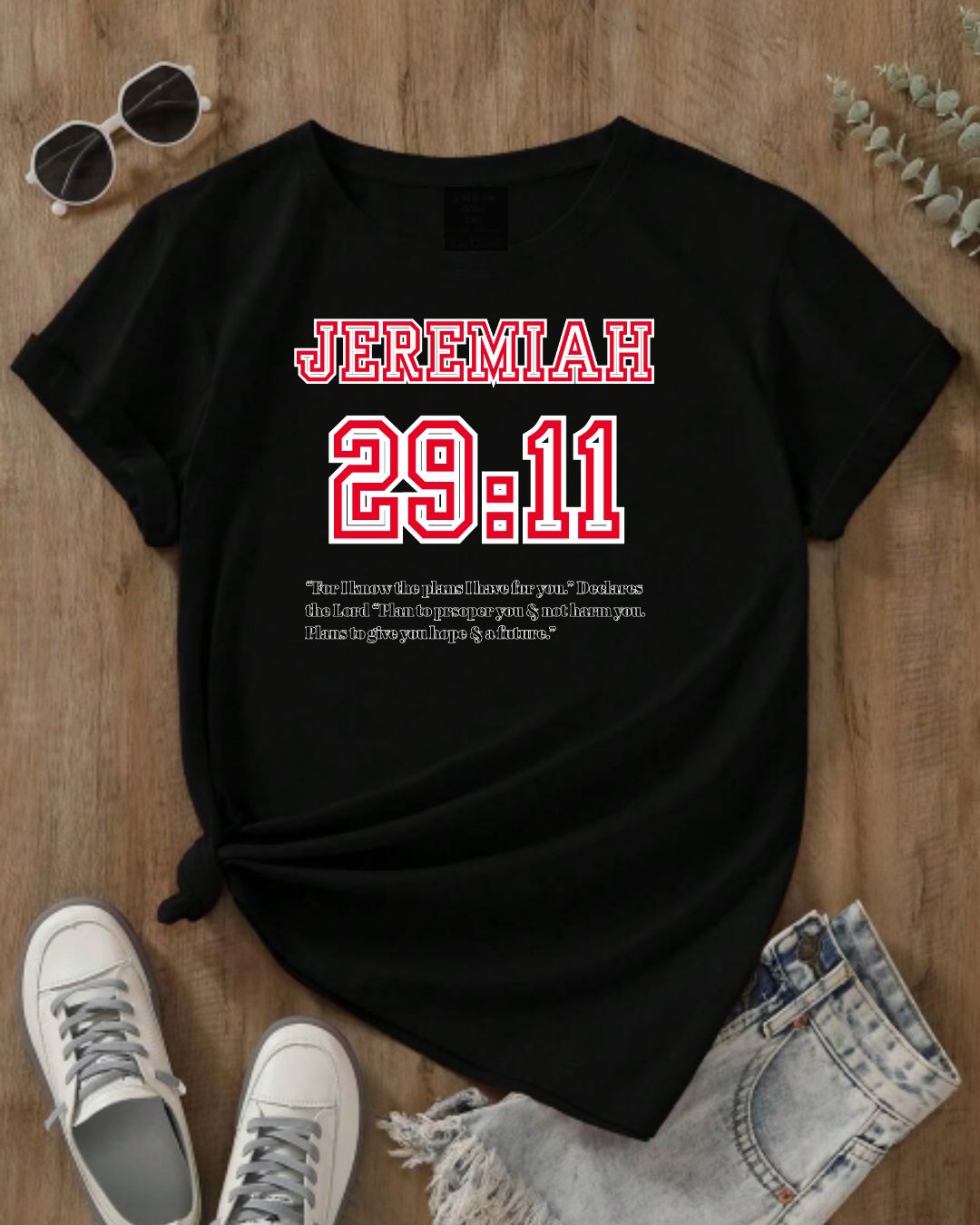 Jeremiah 29:11 Unisex Heavy Cotton Tee - Inspirational Faith Shirt, Christian Apparel, Hopeful Message, Gift for Believers, Casual Wear