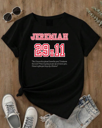 Jeremiah 29:11 Unisex Heavy Cotton Tee - Inspirational Faith Shirt, Christian Apparel, Hopeful Message, Gift for Believers, Casual Wear