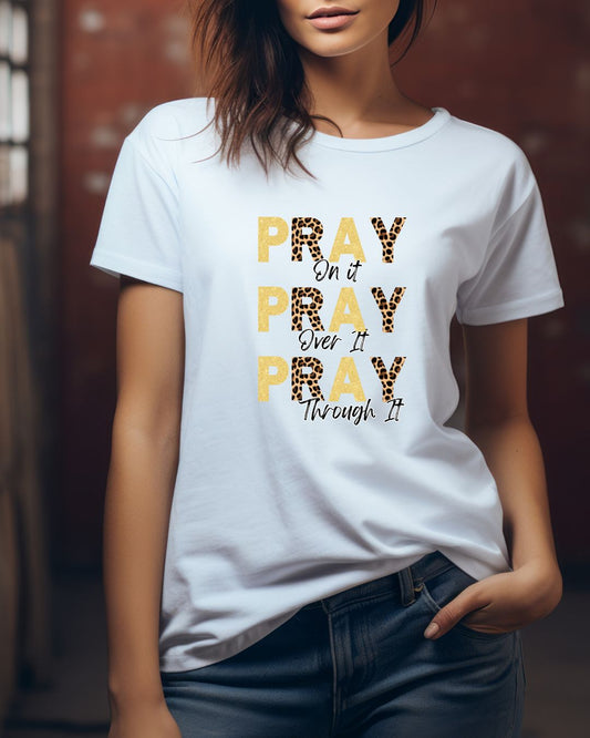 Pray Motivational Tee: Unisex Heavy Cotton Shirt, Inspirational Gift, Faith-Based Apparel, Religious T-Shirt, Church Outfit