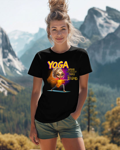 Yoga Humor Unisex Heavy Cotton Tee, Funny Yoga Shirt, Gift for Yogis, Relaxation Tee, Quirky Exercise Apparel