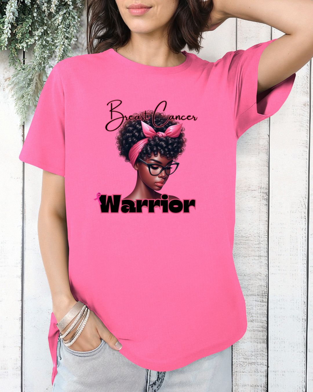 Pink Warrior Breast Cancer Unisex Heavy Cotton Tee, Awareness Shirt, Gift for Survivors, Support Merchandise, Inspirational Apparel