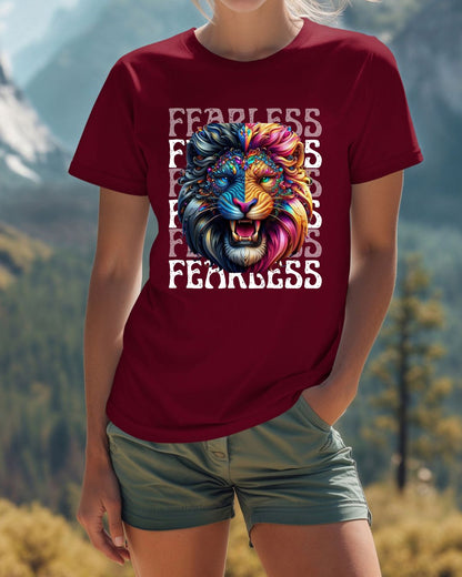 Colorful Lion Unisex Heavy Cotton Tee, Animal Lovers Gift, Unique Tee for Men and Women, Casual Wear, Graphic T-Shirt