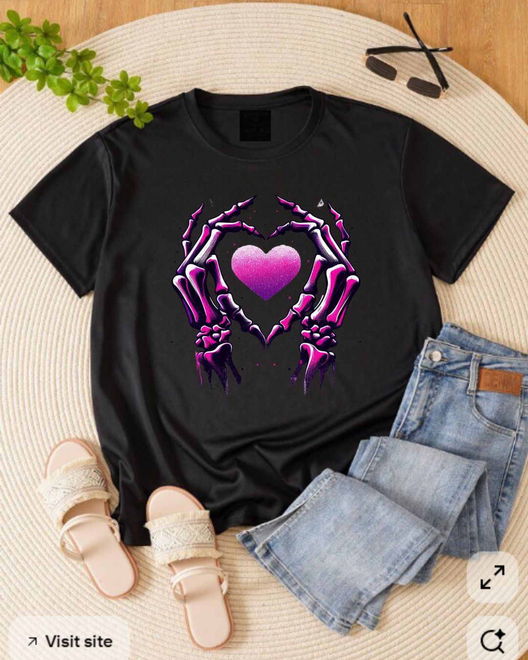 Skeleton Hands Heart Unisex Tee | Halloween Shirt, Gift for Gothic Lovers, Alternative Fashion, Casual Wear, Unique Graphic Tee