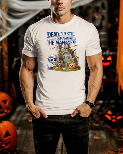 Halloween Demand Manager Tee - Funny Unisex Cotton Shirt, Gift for Karen Lovers, Spooky Season Apparel, Party T-Shirt, Humor Top