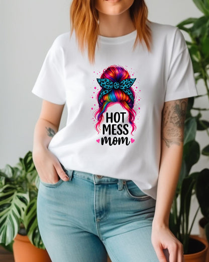 Hot Mess Mom Unisex Heavy Cotton Tee, Funny Mom Shirt, Gift for Mothers Day, Parody T-Shirt, Casual Wear, Trendy Graphic Tee