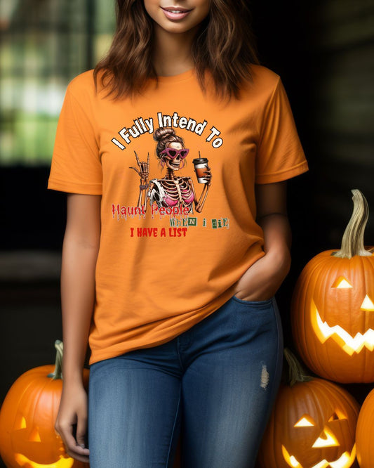 Funny Halloween Skeleton Tee, Unisex Cotton Shirt, Spooky Graphic Shirt, Gift for Halloween Lovers, Casual Wear Tee
