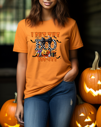 Halloween Themed Unisex Tee - I Put The Boo In Boo-Jew, Cute Funny Halloween T-Shirt, Spooky Season Apparel, Halloween Party Wear, [...]