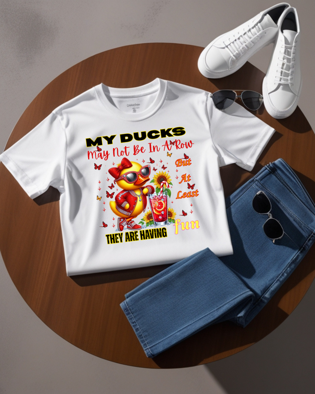 Fun Ducks Graphic Tee - Oversized Tee for Summer Vibes, Gift for Duck Lovers, Beach Days, Casual Wear, Unique Gift Idea