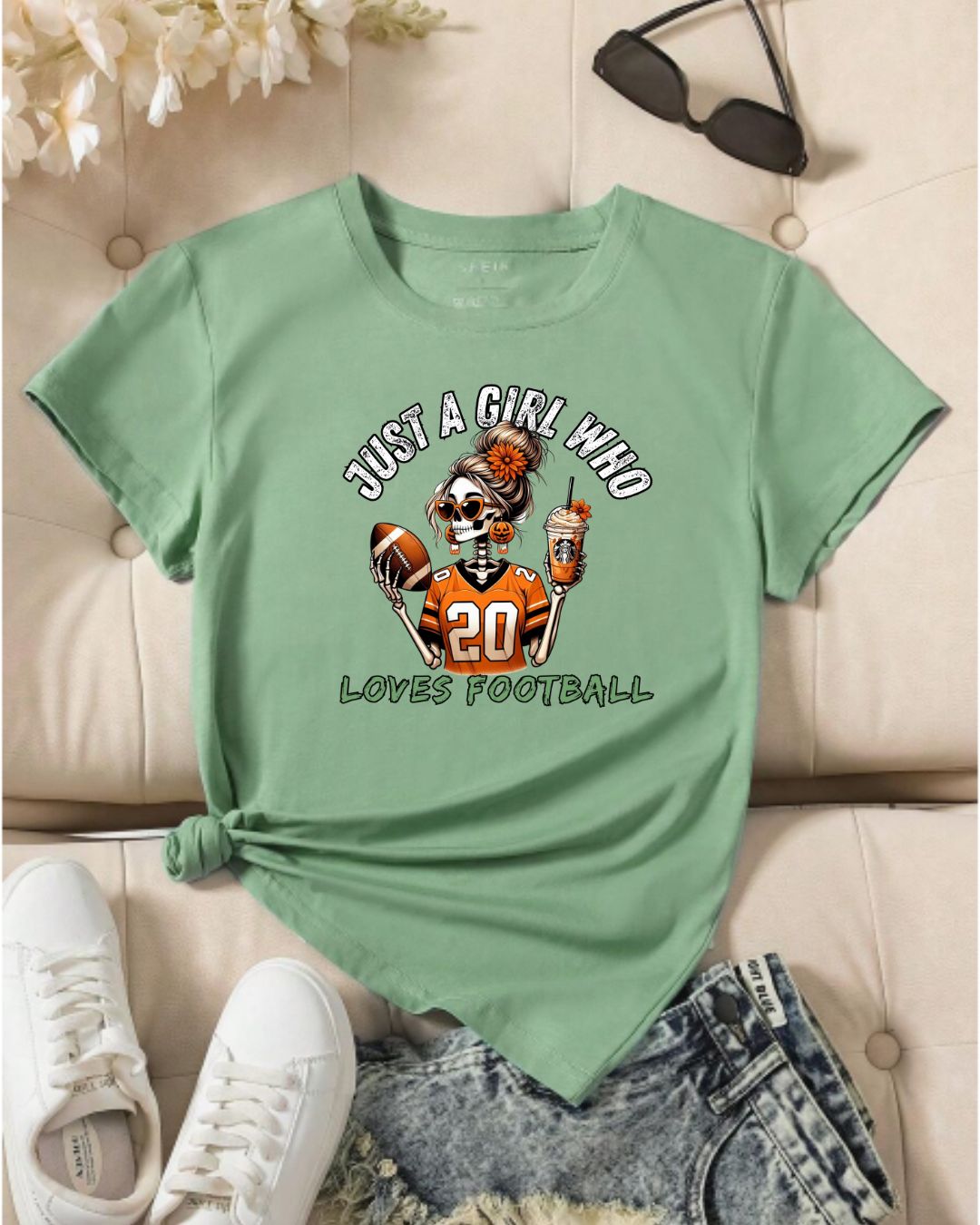 Just a Girl Who Loves Football Unisex Tee, Casual Sports T-Shirt, Football Fan Gift, Game Day Apparel, Fall Sports Top
