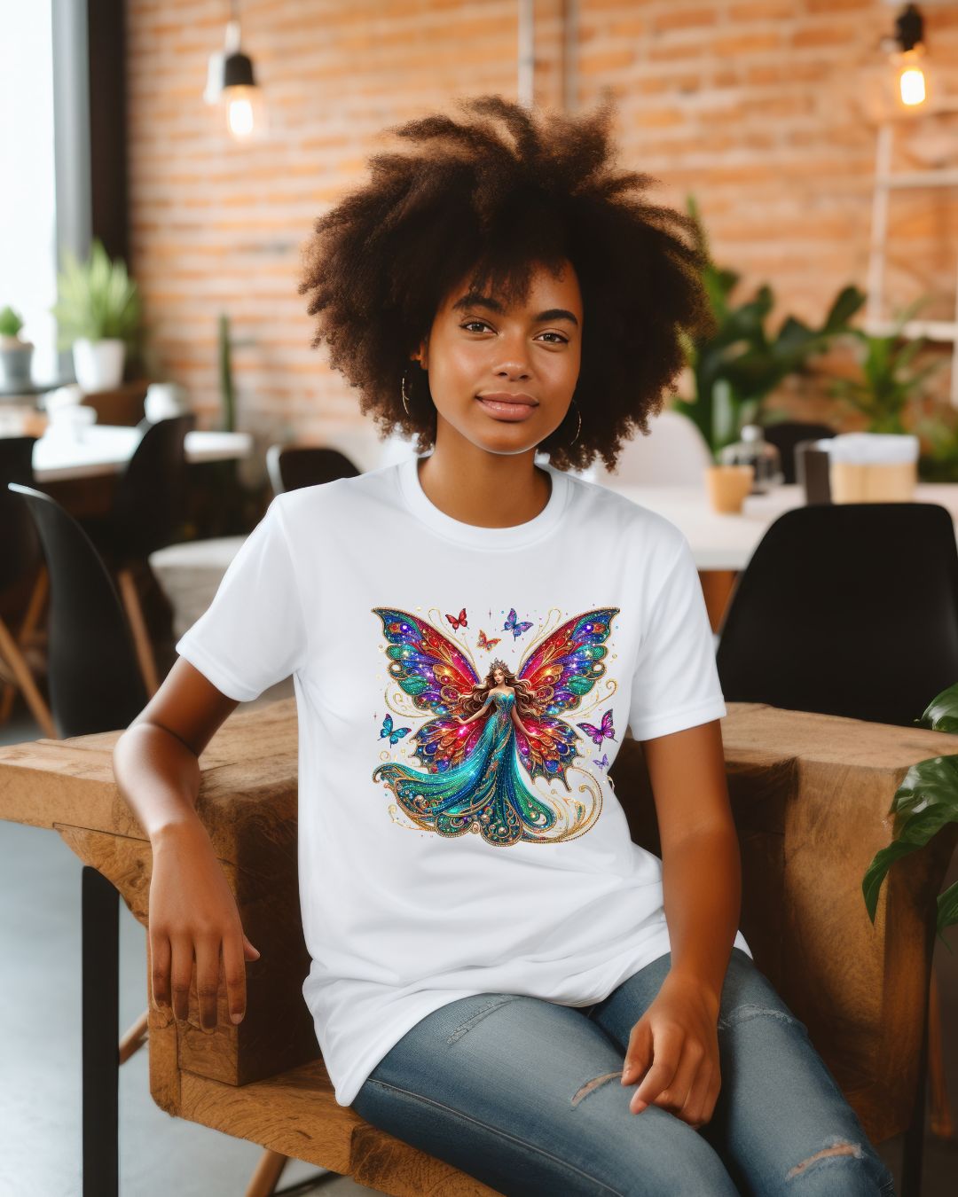 Fantasy Fairy Unisex Heavy Cotton Tee - Enchanting Artwork for Nature Lovers, Magical Gift, Boho Style, Summer Fashion, Unique Tee