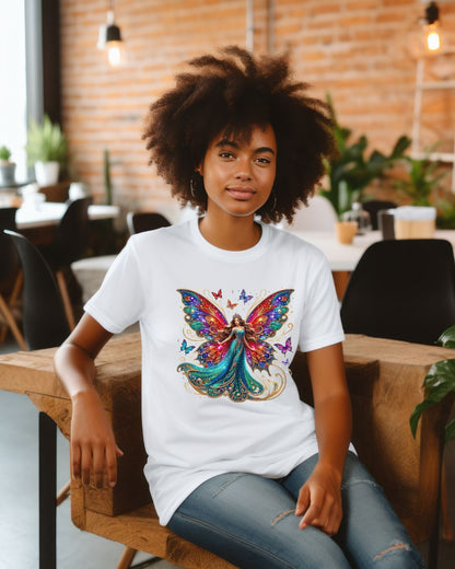Fantasy Fairy Unisex Heavy Cotton Tee - Enchanting Artwork for Nature Lovers, Magical Gift, Boho Style, Summer Fashion, Unique Tee