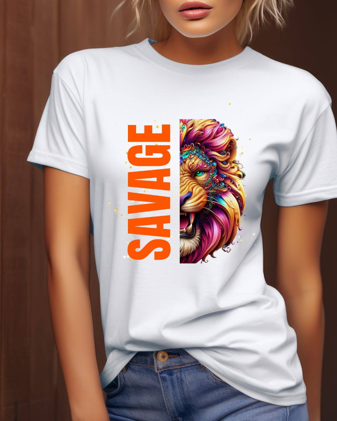 Savage Lion Tee, Unisex Heavy Cotton Shirt, Bold Graphic Tee for Animal Lovers, Casual Wear, Unique Gift Idea